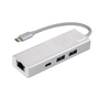 Hama 135757 ezüst USB 3.1 Type-C HUB (2x USB, 1x USB TYPE-C, 1x LAN)