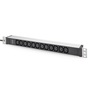 DIGITUS DN-95426 19" 1U PDU 250V 16A 12xIEC C13 aljzat CEE7/7 csatlakozó 2M elosztósor