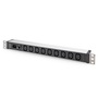 DIGITUS DN-95429 19" 1U PDU 230V 10A 9xIEC C13 aljzat IEC C14 csatlakozó 2m elosztósor