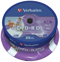 DDVD+RDL Verbatim 8,5Gb 8x Nyomtatható 25db/henger 43667 DDVD+RDL Verbatim 8,5Gb 8x Nyomtatható 25db/henger 43667