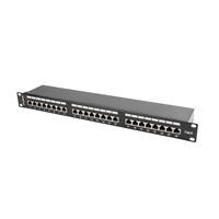 Szekr. x Patch Panel FTP 24x RJ45 CAT6 árnyék.LanbergPPS6-1024-B