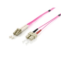 Optikai LC-SC 2m 50/125 OM4 Duplex kábel Pink Equip 255532