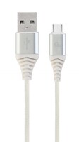 Kab USB Type-C M-M 1m Gembird Silver/White CC-USB2B-AMCM-1M-BW2