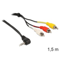 Kab 3,5mm jack 4M forgatott- 3 RCA 1,5m Delock 84504