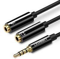 Fordító Audio Jack 3,5mm M  - 2x3,5mm F 20cm UGREEN AV141 30620