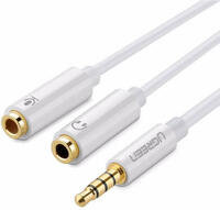 Fordító Audio Jack 3,5mm M  - 2x3,5mm F 20cm UGREEN AV141 10789