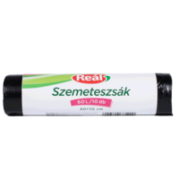 Szemeteszsák 60 liter 60 x 70 cm 10 db/tekercs Reál fekete