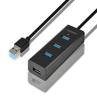 Axagon HUE-S2BL 4 portos USB3.0 gyorstöltő hosszú kábeles HUB