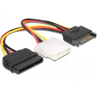 Delock 65235 15 tűs SATA (apa) – 4 tűs Molex (anya) + 15 tűs SATA (anya) hálózati kábel