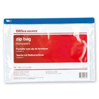 Office Depot A4 5db/cs áttetsző cipzáras tasak