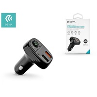 Devia ST335198 Bluetooth kihangosító/FM-transmitter/2xUSB szivargyújtós töltő