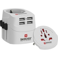 Skross PROLIGHTUSB-4XA 4xUSB töltő bemenettel földelt világutazó adapter