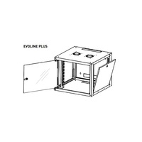 Legrand EVO12U6045P Evoline+ 19" 12U 600x450mm levehető oldallapos üvegajtós egyrészes fali rack szekrény