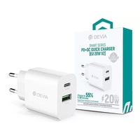 Devia ST385247 20W Type-C + USB PD+QC fehér hálózati töltő adapter