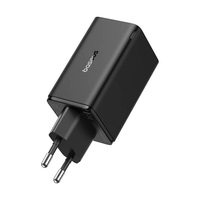 Baseus P10162705112-00 GaN6 Pro 100W EU fekete gyorstöltő adapter 1m USB Type-C - Type-C kábellel