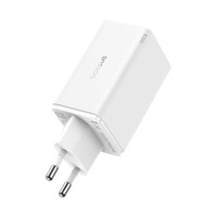 Baseus P10162705212-00 GaN6 Pro 100W EU fehér gyorstöltő adapter 1m USB Type-C - Type-C kábellel