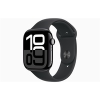 Apple Watch S10 GPS (46mm) kozmoszfekete alumínium tok, fekete sportszíj (S/M) okosóra