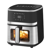 TOO AF-500-S-1400 W ezüst 5 L forrólevegős sütő (air fryer/airfryer) digitális vezérléssel, betekintő ablakkal