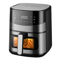 TOO AF-600-S-1500 W ezüst 6,5 L forrólevegős sütő (air fryer/airfryer) digitális vezérléssel, betekintő ablakkal