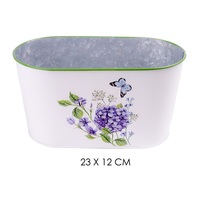 IRIS bádog kaspó ovál hortenzia 23x12cm IRIS bádog kaspó ovál hortenzia 23x12cm