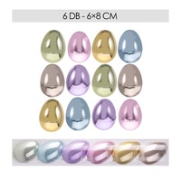 IRIS dekor tojás 6db gyöngyház 6 féle szín 6x8/cs IRIS dekor tojás 6db gyöngyház 6 féle szín 6x8/cs