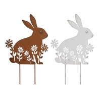 IRIS dekor fém beszúró nyuszi ülő 2 szortiment 13x15+7cm IRIS dekor fém beszúró nyuszi ülő 2 szortiment 13x15+7cm