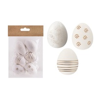 IRIS dekor műanyag tojás x6 fehér/arany minta 4x6cm IRIS dekor műanyag tojás x6 fehér/arany minta 4x6cm