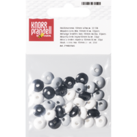 Knorr Prandell ovális 33 darabos fekete-fehér fa gyöngy csomag Knorr Prandell ovális 33 darabos fekete-fehér fa gyöngy csomag
