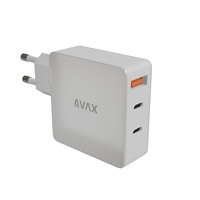 AVAX CH921W PRIME 140W GaN 2x Type C (PD 3.1) + USB A 30W fehér hálózati gyorstöltő